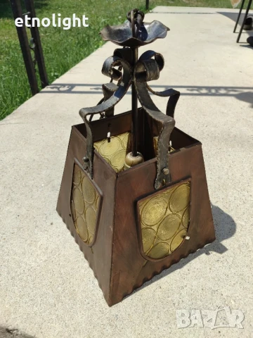 Полилеи, лампи тип фенер с елементи на ковано желязо и стъкленици , снимка 2 - Полилеи - 50967855