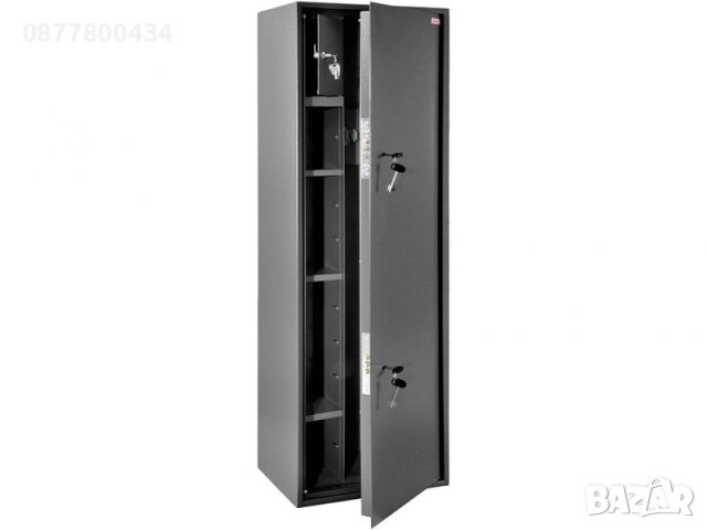 Здрава,2мм стомана,с 2 брави каса за оръжие до 120см.рафт и вътрешна каса.бърза доставка, снимка 1