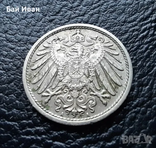 Стара монета 10 пфенига 1913 г. буква А - Германия- хит цена, снимка 2 - Нумизматика и бонистика - 47912224