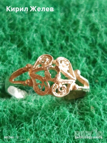 Сребърен пръстен филигранна изработка възрожденски стил 26304