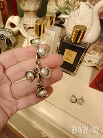 Масивен сребърен лот с перли