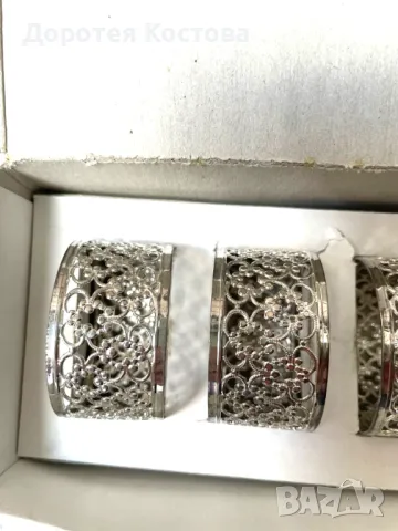 Красиви посребрени пръстени за салфетки от Англия , снимка 4 - Антикварни и старинни предмети - 50338547