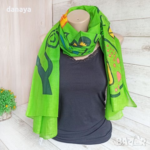 3316 Дамски шал с цветни орнаменти, снимка 3 - Шалове - 38905265