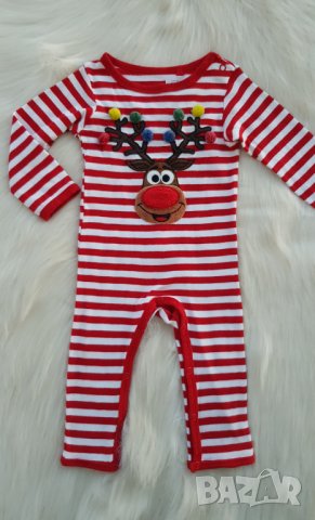 Коледен костюм 6-9 месеца, снимка 6 - Бебешки гащеризони - 42815738