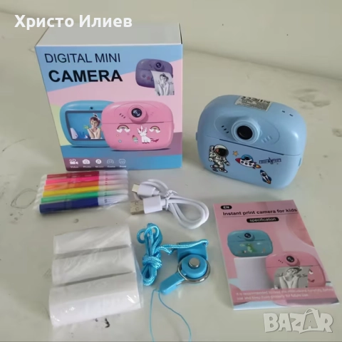 Детска камера с функция за печат Детски фотоапарат с дисплей за моментни снимки, снимка 9 - Други - 50081917