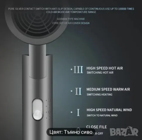 Сгъваем сешоар с йонна технология 1450W, снимка 3 - Сешоари - 47761372