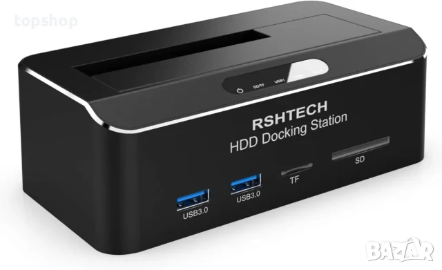 НОВА RSHTECH RSH-338H Алуминиева USB 3.0 докинг станция 2.5, 3.5" SATA III HDD, SSD 6 Gbps - 16TB...
