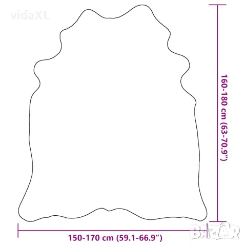 vidaXL Килим от волска кожа, черен, 150x170 см, снимка 9 - Килими - 56146529