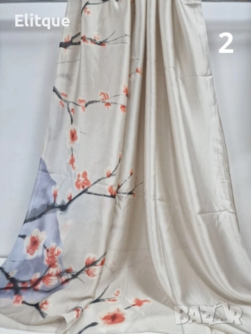 Дамски красив сатенен шал 1.80х0.90см, снимка 3 - Шалове - 52895458