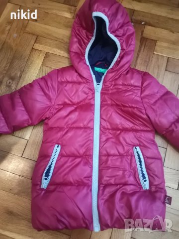 Детско дебело зимно яке Бенетон Benetton  бордо цвят