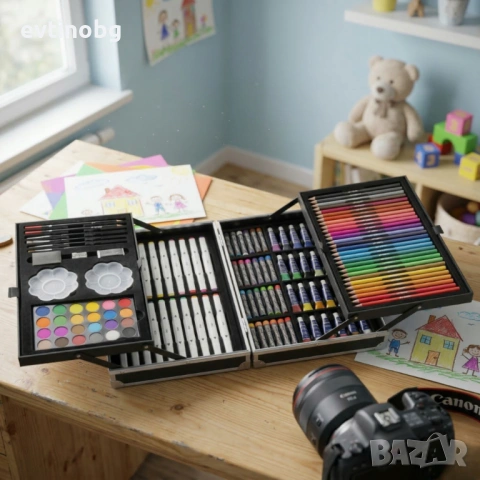 Арт куфар за деца – 132 части цветно вдъхновение, снимка 4 - Играчки за стая - 53948336