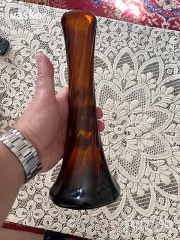 Стара ваза-стъклена, снимка 4 - Вази - 49401108