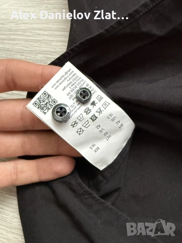 Мъжка черна риза HUGO Boss Modern Fit (Размер 42 / L-XL), снимка 6 - Ризи - 56140556