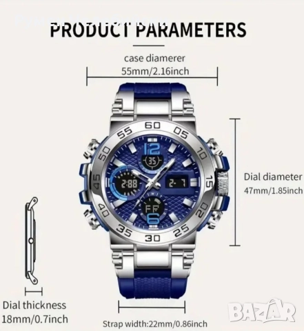 Спортен Водоустойчив Часовник , снимка 2 - Мъжки - 52359688