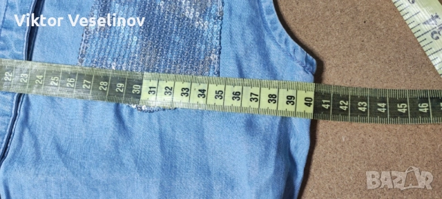 НОВА Детска Ролкя GUESS Размер 14 / 164 см Без Ръкави Дънкова, снимка 10 - Детски рокли и поли - 52337092