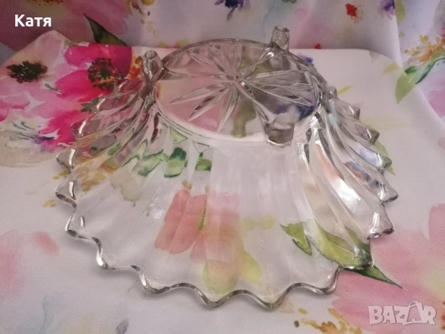 Фруктиера стъклена 60/70 год. , снимка 5 - Чинии - 50674072