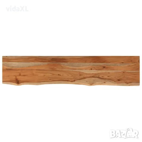 vidaXL Стенен рафт, 120x20x2,5 см, правоъгълен, масив акация, жив ръб