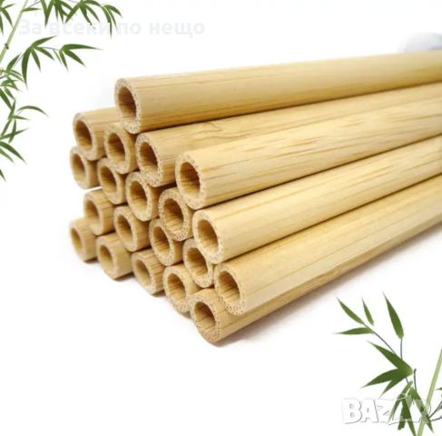 Бамбукови сламки за многократна употреба, снимка 4 - Аксесоари за кухня - 44730291