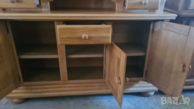 Уникален масивен бюфет в рустикален стил – Бижу за Вашия дом!, снимка 7 - Секции и витрини - 54202926