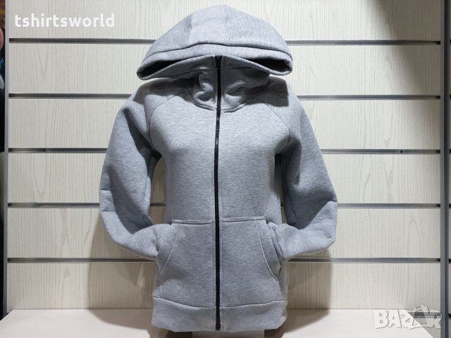 Нов дамски суичър с ЦИП и качулка в сив цвят, снимка 8 - Суичъри - 31125505