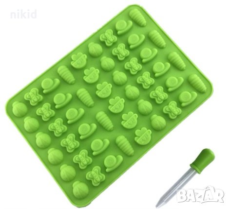 Калинка Пеперуда охлюв гъсеница малки силиконов молд форма желирани бонбони лед фондан шоколад