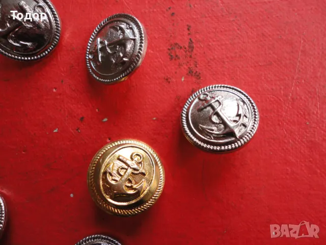 Метални моряшки копчета с котва , снимка 2 - Колекции - 49148774