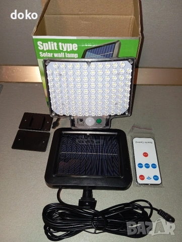 Соларна лампа с отделен панел - 5бр, снимка 2 - Соларни лампи - 54035714