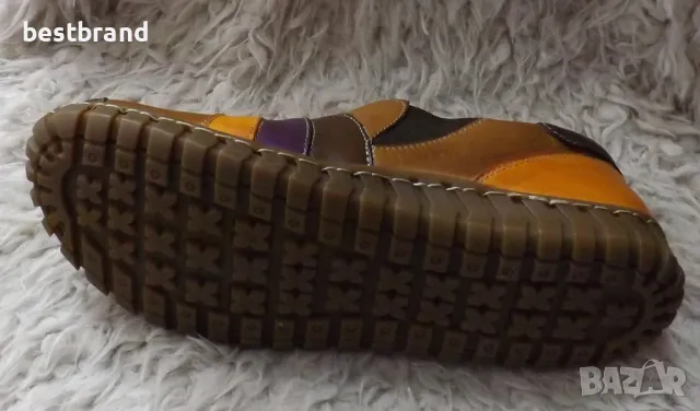 Дамски цветни обувки, естествена кожа, без връзки, код 74/129, снимка 4 - Дамски ежедневни обувки - 47630507