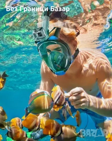 Нова Шнорхел маска – Лесно дишане, Панорамен изглед, Сгъваема, Камера стойка, снимка 7 - Водни спортове - 49390440