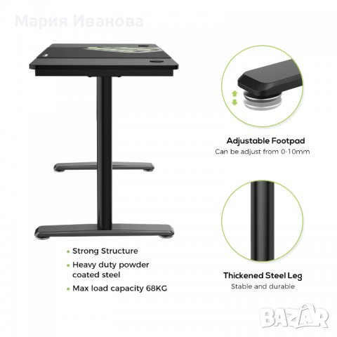 Геймърско бюро с аксесоари ERK-IOD-47B, снимка 4 - Бюра - 36662622