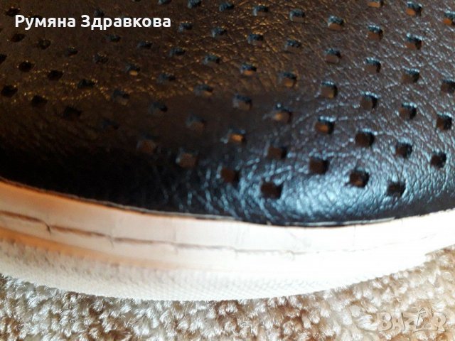 Черни кожени обувки с дупки 38 номер, снимка 4 - Дамски ежедневни обувки - 30933494