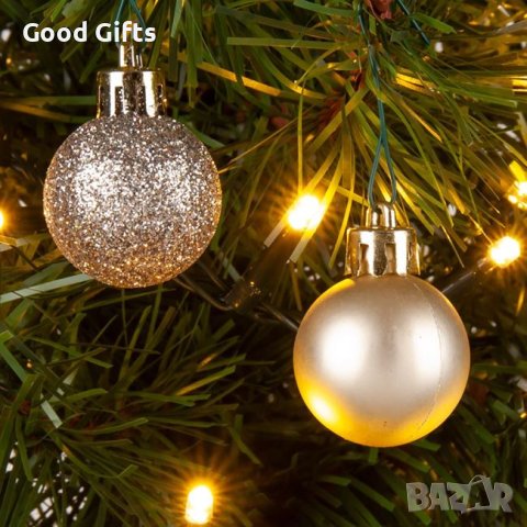 20 броя Комплект коледни топки, Шампанско, 3см, снимка 2 - Други стоки за дома - 42685363