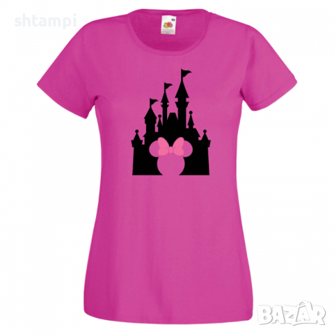 Дамска тениска Minnie Head Disney Castle Подарък,Изненада,Рожден ден,, снимка 7 - Тениски - 36530264