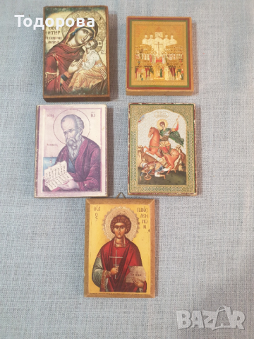 Лот 5- стари домашни икони -  5 броя, снимка 1 - Антикварни и старинни предмети - 44629480