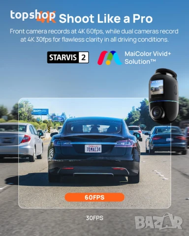 Нова 4K Omni X800, 70mai Двойна видеорегистраторна камера отпред и отзад 4K със Sony IMX678..., снимка 9 - Аксесоари и консумативи - 51045544