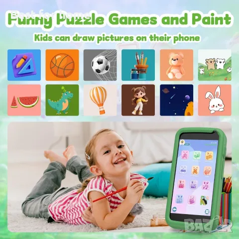 Детски играчка смартфон, телефон за игра за малки деца за момчета, фалшив телефон с динозавър , снимка 6 - Образователни игри - 55832976