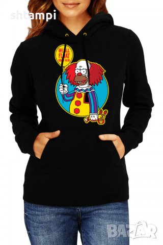 Дамски Суитчър/Суитшърт The Simpsons Krusty The Clown Pennywise 02,Halloween,Хелоуин,Празник,Забавле