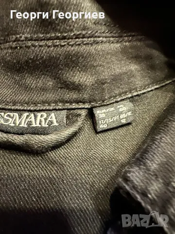 Черно, еластично, дънково яке, снимка 3 - Якета - 49521299