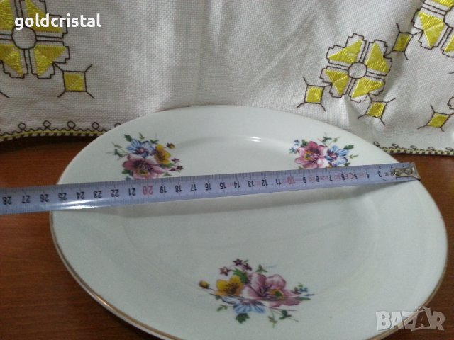 Стар български порцелан плато чиния , снимка 5 - Антикварни и старинни предмети - 42136589