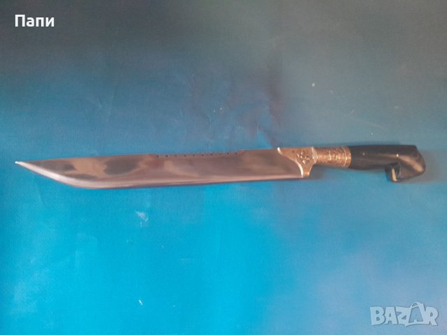 Голям ловен нож от биволски рог с бронз