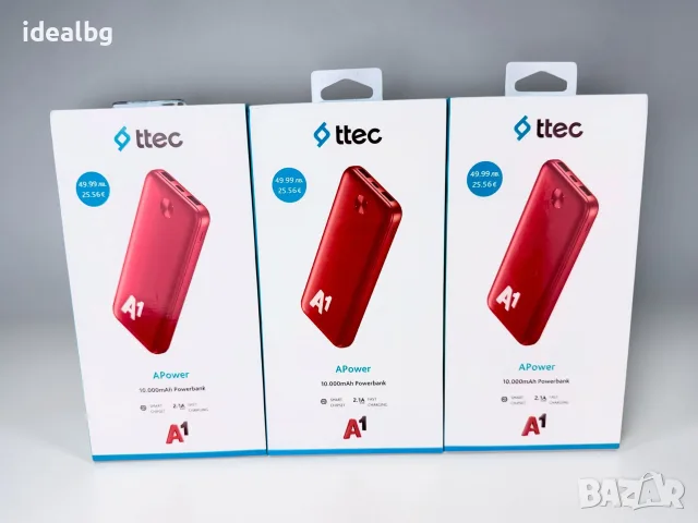 НОВА! Преносима батерия TTEC APower A1 10000mAh Power Bank, снимка 6 - Външни батерии - 56019589