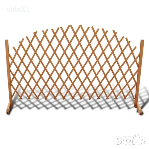vidaXL Ограда хармоника, дървен масив, 180х100 см