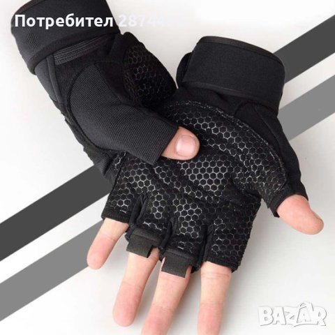 4051 Черни ръкавици за фитнес или колоездене, снимка 4 - Ръкавици - 42148311