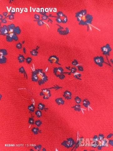 Pieces червена рокля на цветя М размер , снимка 7 - Рокли - 51363444