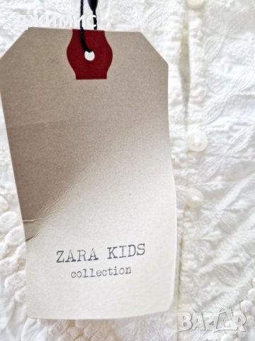 Зара, красива детска риза с дантела, размер 140 см(10г,), снимка 5 - Детски Блузи и туники - 40373130