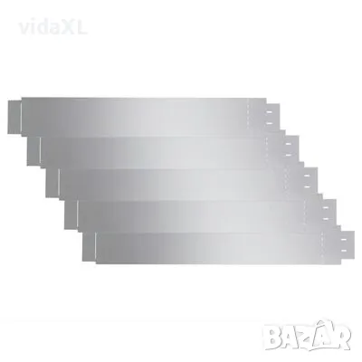 vidaXL Комплект бордюрни ленти поцинкована стомана 5 части 100x14 см(SKU:141596), снимка 1 - Други - 49336175