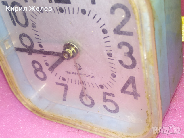 MERA-POLTIK Стар ПОЛСКИ КОЛЕКЦИОНЕРСКИ МЕХАНИЧЕН БУДИЛНИК МЕРА-ПОЛТИК 13626, снимка 6 - Антикварни и старинни предмети - 44536621