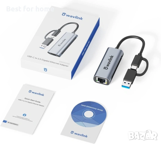 Wavlink USB C към Ethernet адаптер 2.5 Gbps, снимка 8 - Друга електроника - 53236514