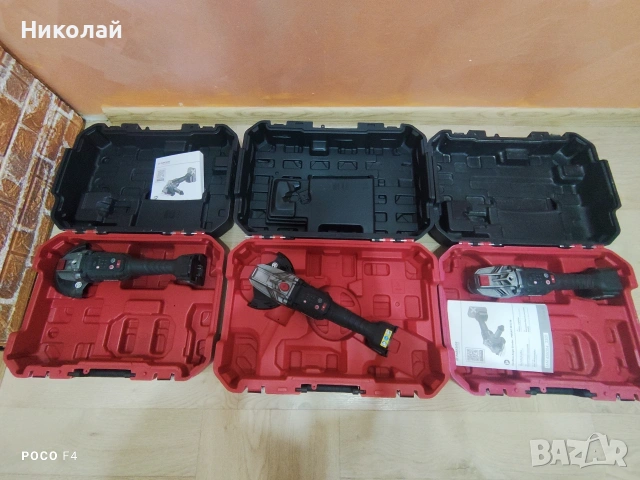 За части/ремонт!3 бр. Акумулаторен ъглошлайф Parkside 