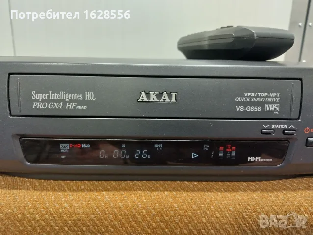 Akai hi-fi stereo VHS video VS-G858, снимка 3 - Декове - 56106346